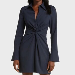 CINQ A SEPT Midi McKenna Dress Navy - Size 6 - New